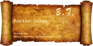 Bartko Telma névjegykártya