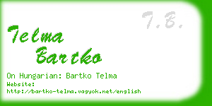 telma bartko business card
